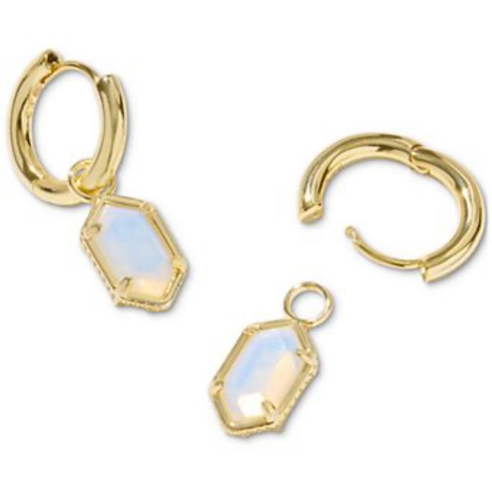 Kendra Scott Gold and Opal Convertible Earrings